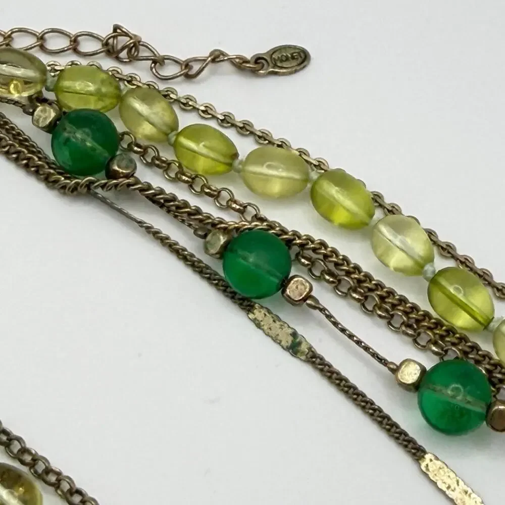 💚 Vintage Monet Multi Strand Necklace + Coordinating Earrings | Retro Set